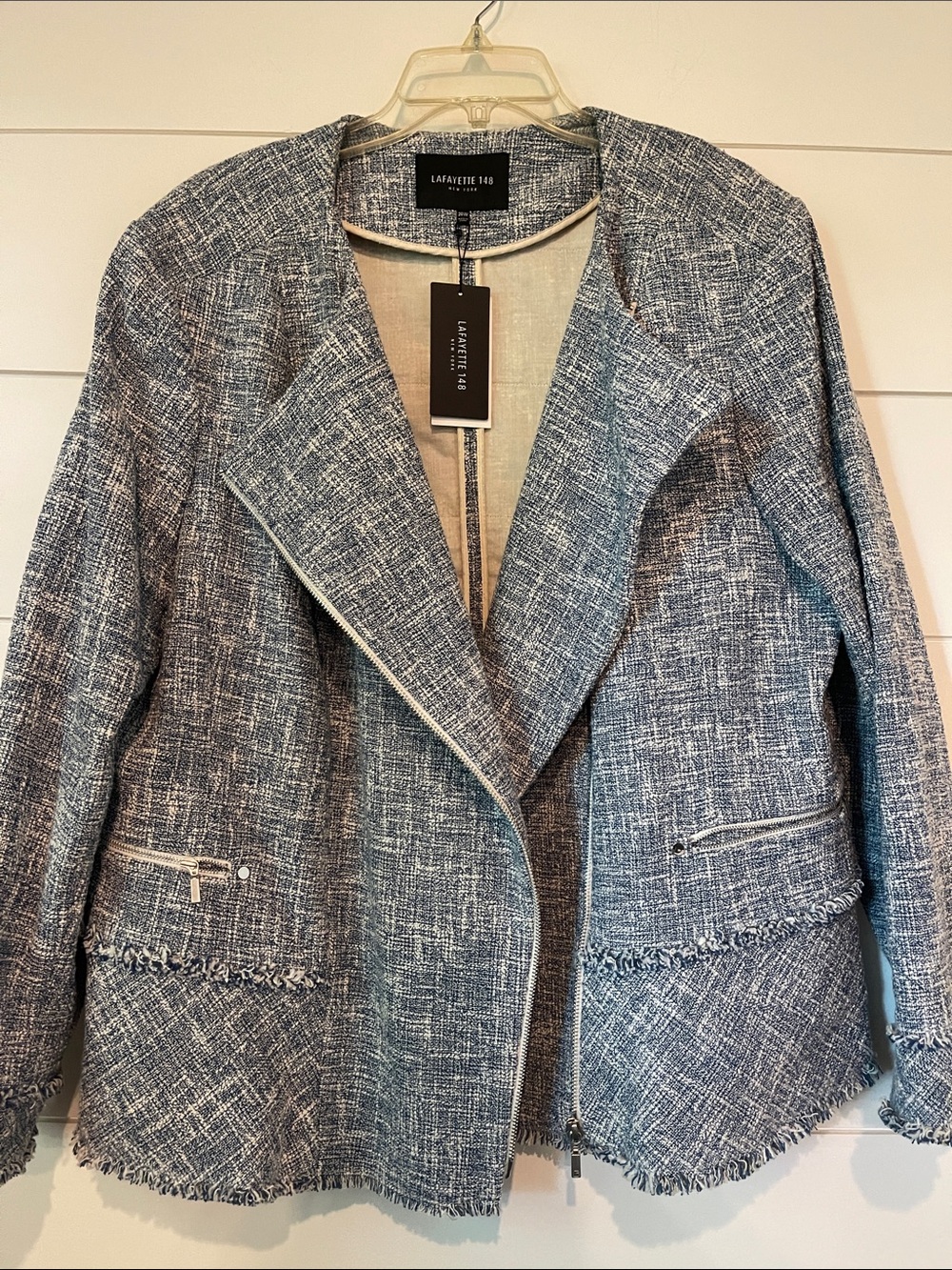 Lafayette 148 New York blue gray Tweed Women's Jacket